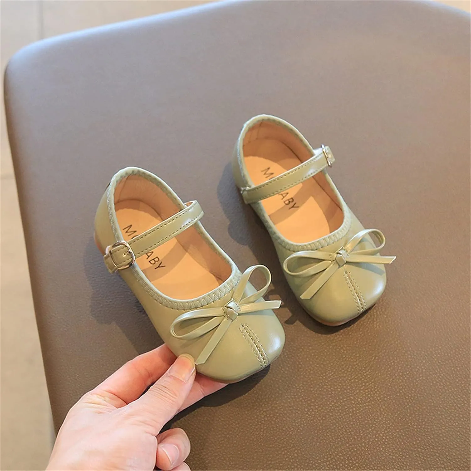 Toddler Girls Dress Shoes Bow Slip On Mary Jane Ballet Flats Flower Girl School Party Wedding Shoes