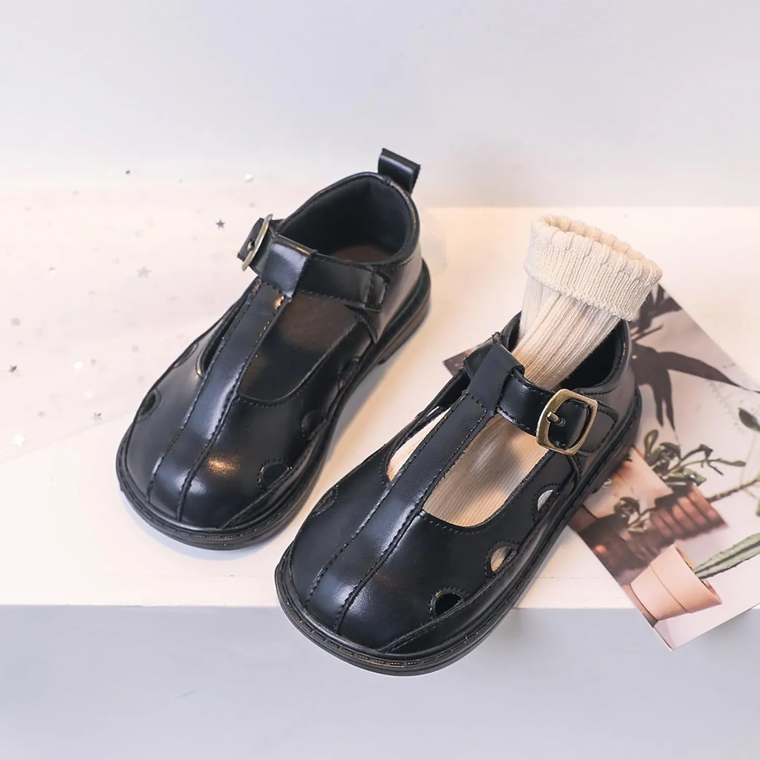 Toddler Girls Mary Jane Dress Shoes Ballet Shoes School Oxford Flats for Easter Flower Girl Party Uniform Shoes