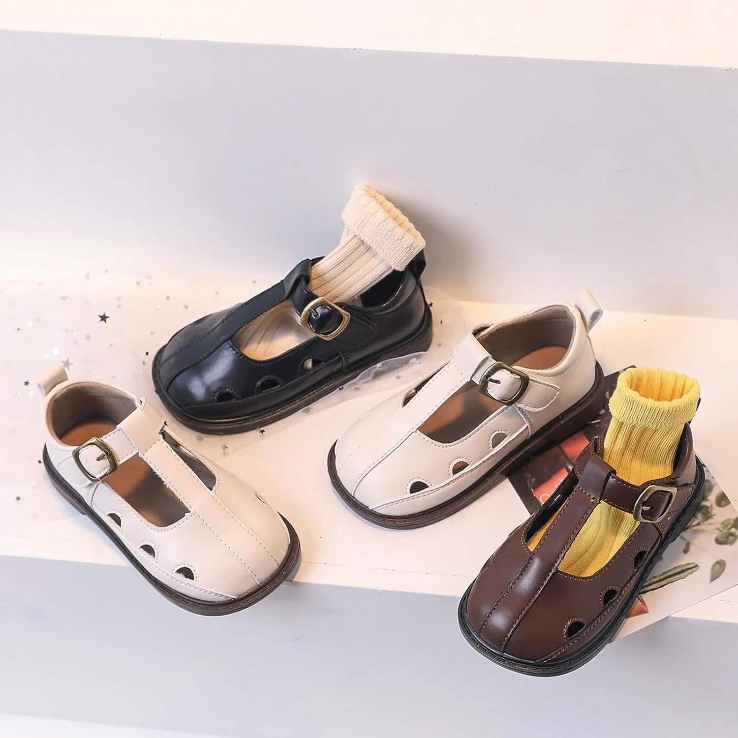 Toddler Girls Mary Jane Dress Shoes Ballet Shoes School Oxford Flats for Easter Flower Girl Party Uniform Shoes