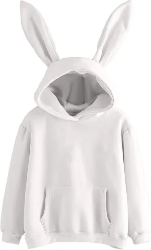 TUQIDEWU Womens Sweatshirt, Womens Hoodies Women Cute Bunny Ear Long Sleeve Fuzzy Rabbit Tops Sweatshirts Hoodie Jacket Coat