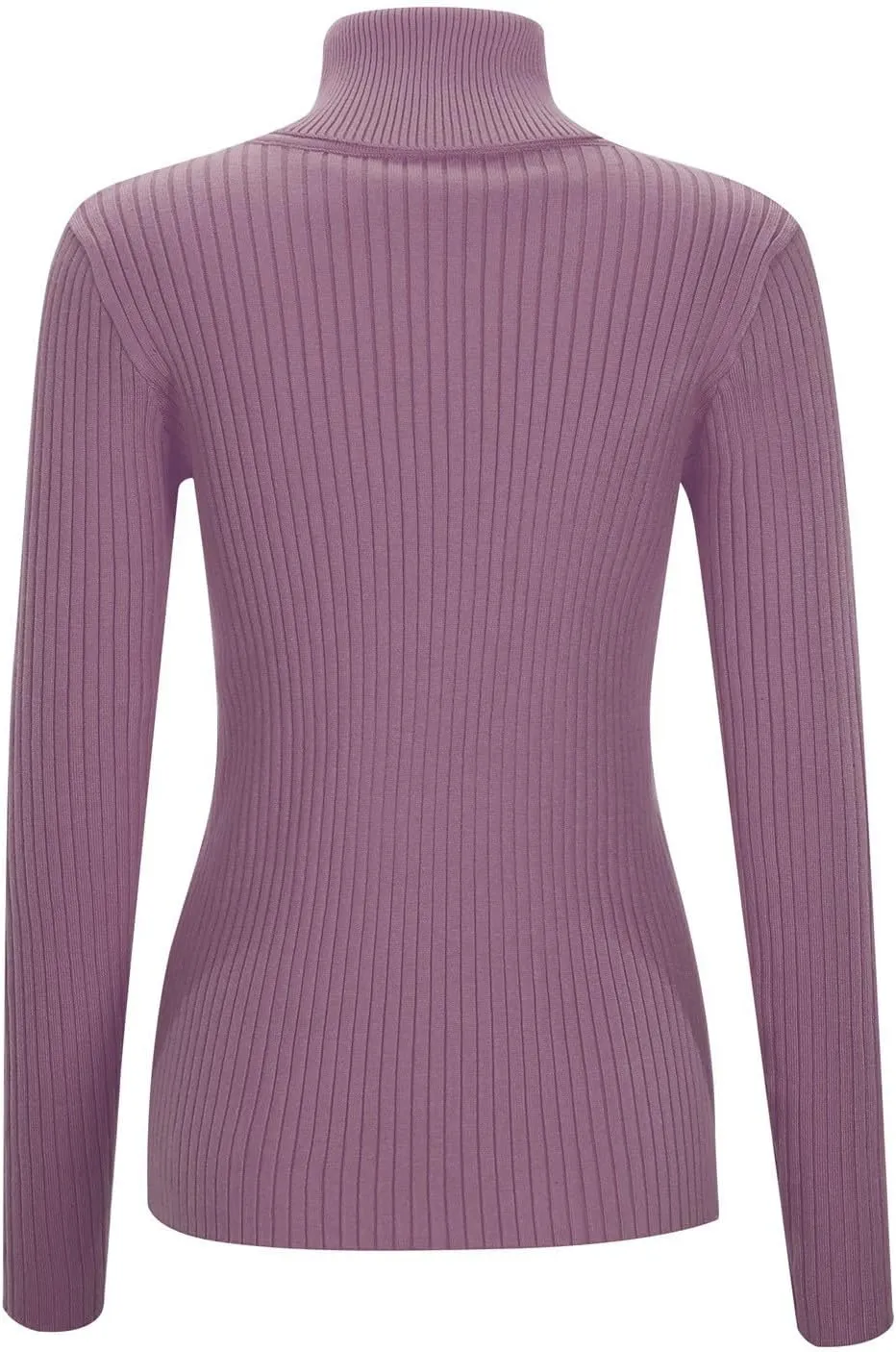 Turtleneck Ribbed Sweaters for Women 2024 Fall Fitted Long Sleeve Knitted Warm Pullover Sweater Basic Tops