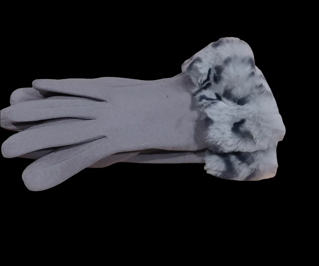 Two Tone Leopard Gloves
