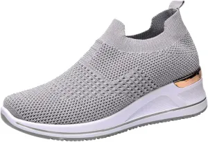 Walking Orthopedic Shoes Women Arch Support Lightweight Breathable Slip On Sneakers Breathable Shoes Women Wedge Leisure Outdoor Running Fitness Shoes Sport Mesh Women's Internationalist Women Sneaker