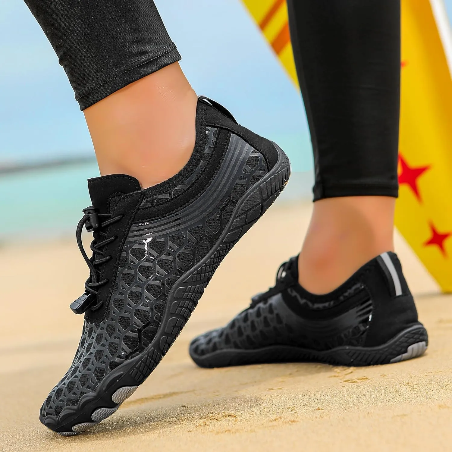 Water Shoes Mens Womens Breathable Non Slip Barefoot Shoes Unisex Quick Dry Athletic Footwear Wide Toe Water Shoe for Swim Pool Beach Surf Walk Water Yoga River Lake Hiking Kayaking
