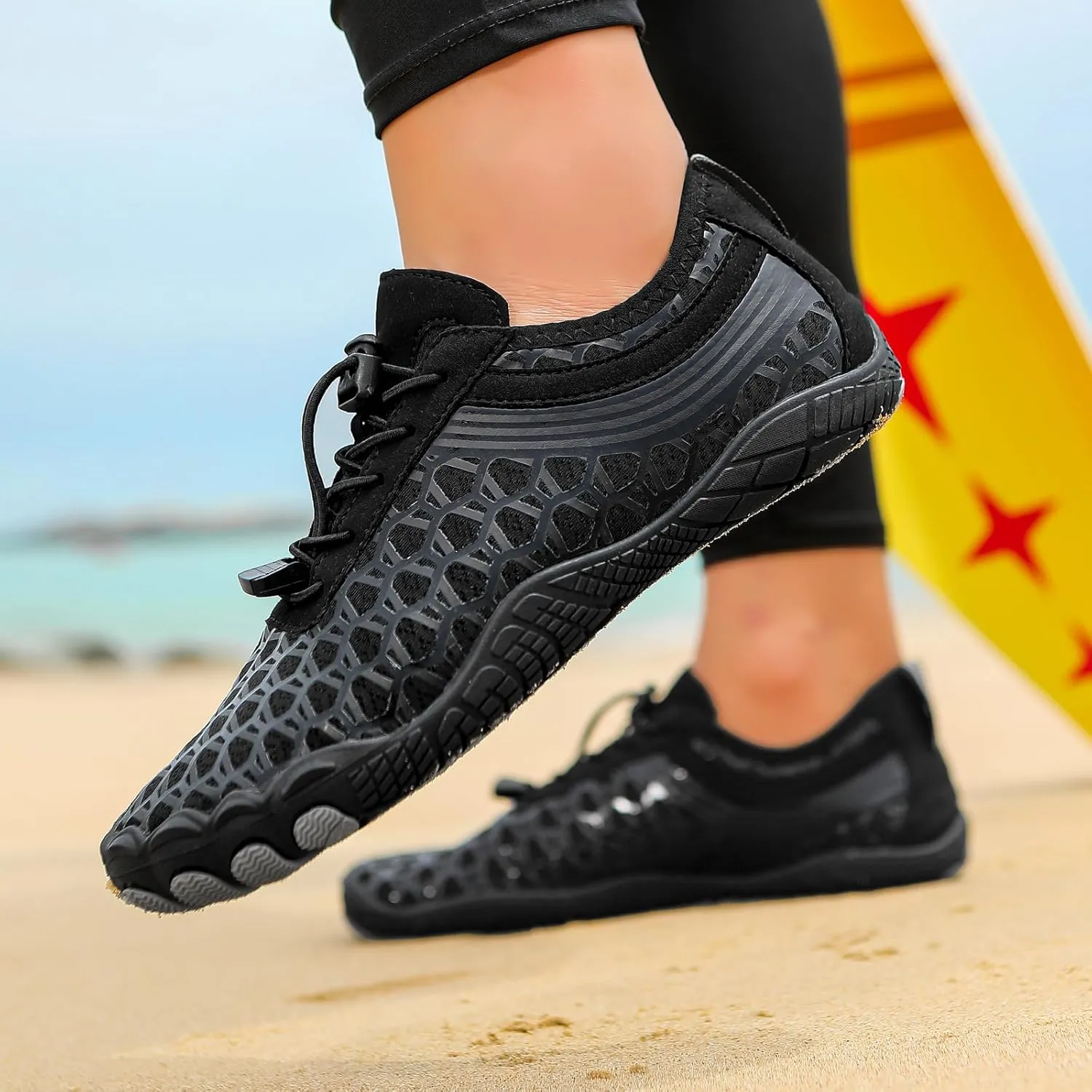 Water Shoes Mens Womens Breathable Non Slip Barefoot Shoes Unisex Quick Dry Athletic Footwear Wide Toe Water Shoe for Swim Pool Beach Surf Walk Water Yoga River Lake Hiking Kayaking