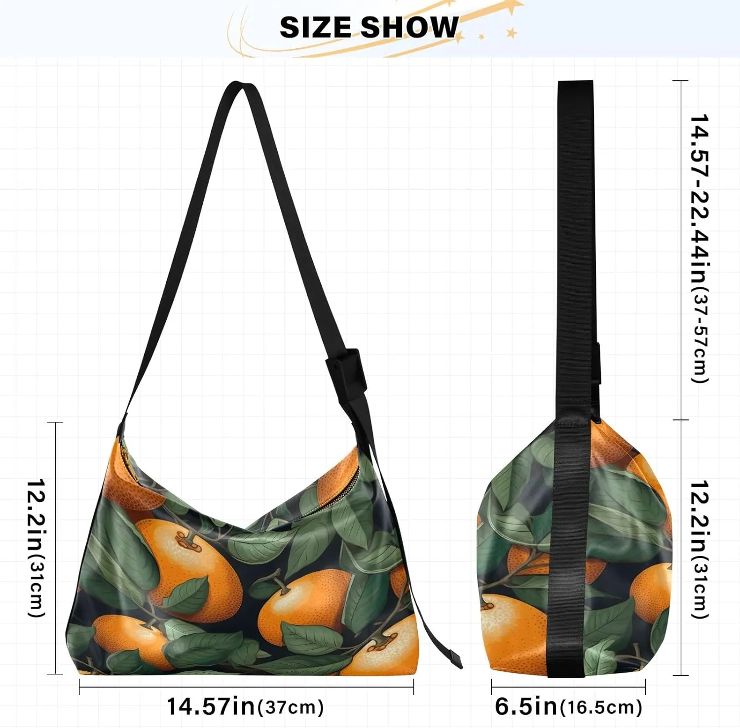 Watercolor Saint Patricks Day Hobo Bag with Zipper, Men's Leather Sling Bag, Crossbody Large Leather Bag