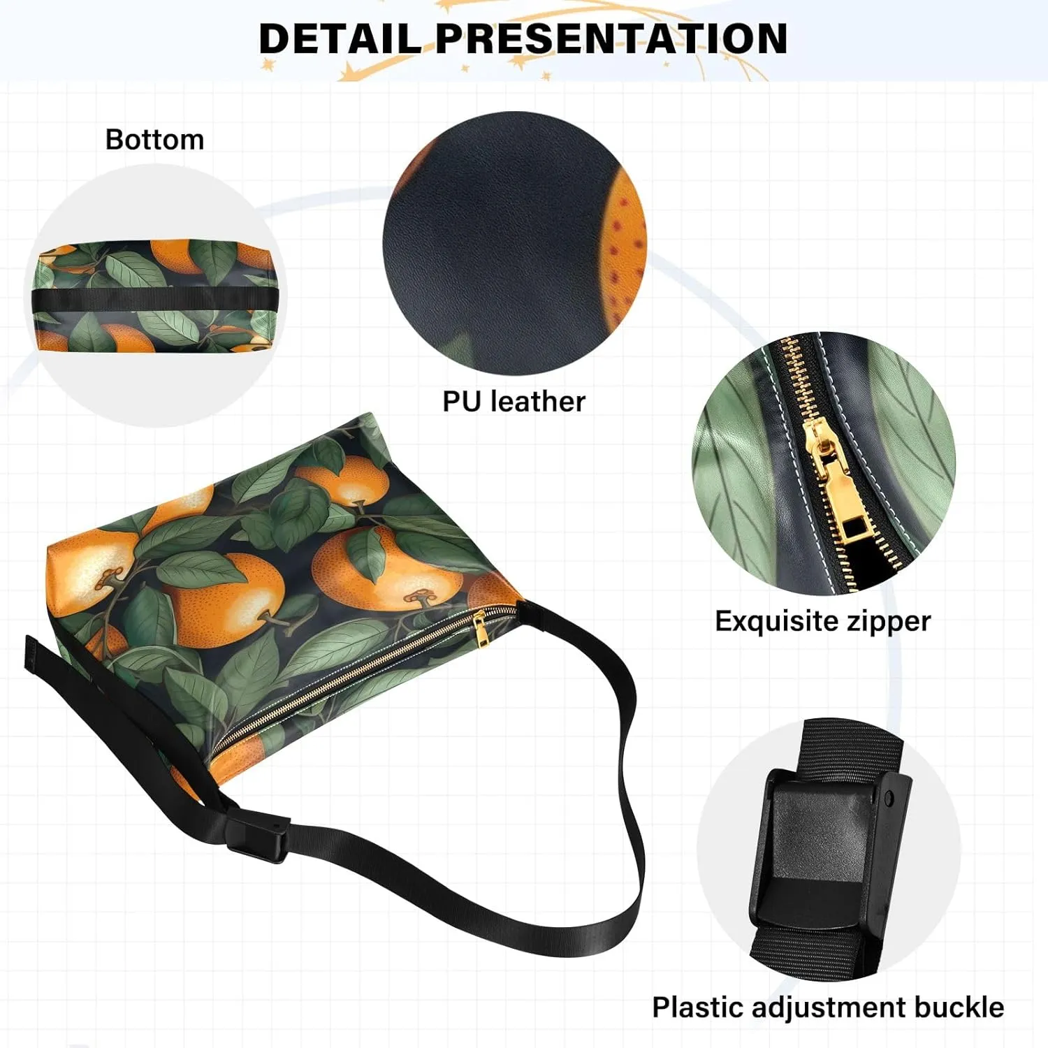Watercolor Saint Patricks Day Hobo Bag with Zipper, Men's Leather Sling Bag, Crossbody Large Leather Bag