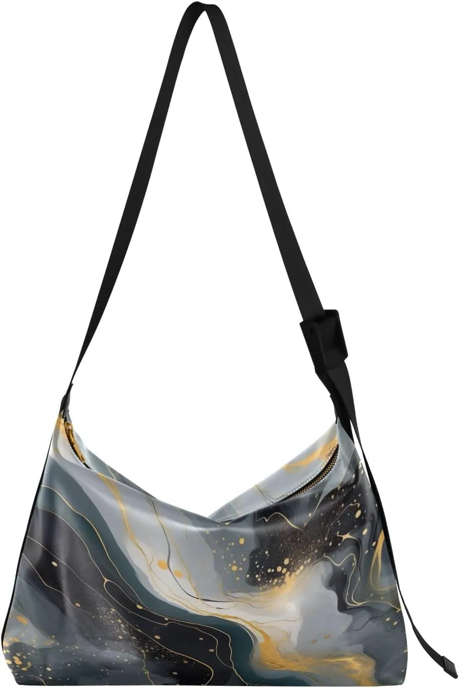 Watercolor Wildflowers with Butterflies Lightweight Shoulder Hobo Bag, Vegan Crossbody Bag, Leather Crossbody Bags