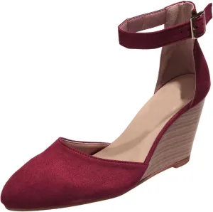 Wedge Sandals for Women Summer Espadrilles Wedges Heels Pointed Toe Ankle Strap Platform Sandals, Comfortable Cork Closed Toe Espadrilles Wedge Sandal with Arch Support