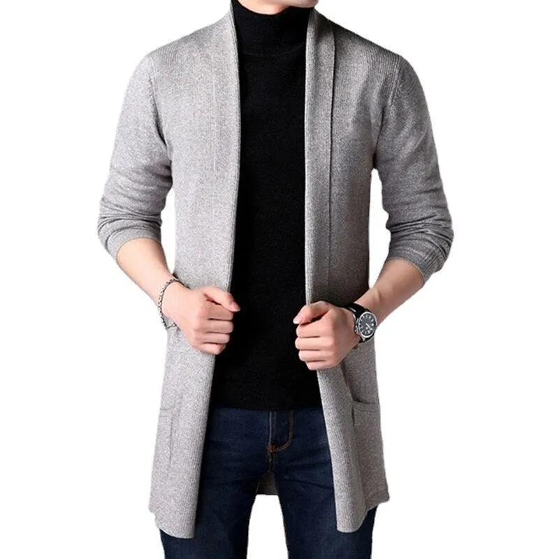 West Louis Knitted Wool Slim Fashion Long Cardigan