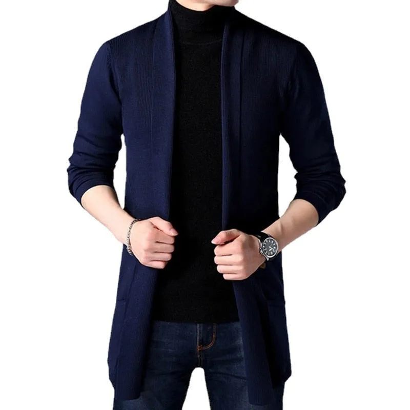 West Louis Knitted Wool Slim Fashion Long Cardigan