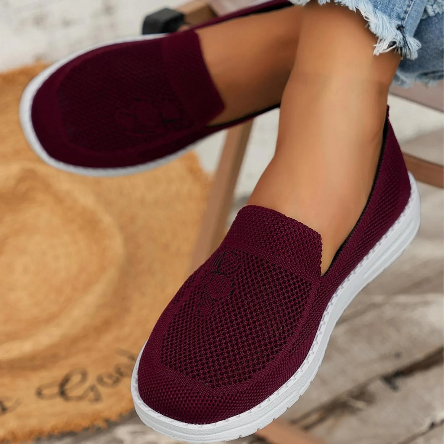 Wide Width Platform Sneaker for Women Sneakers Slip On Walking Shoes Women Slip On Memory Foam Womens Sneakers Size 7.5 Wide Slip On All Black Tennis Shoes for Women Women's Slip On Shoes
