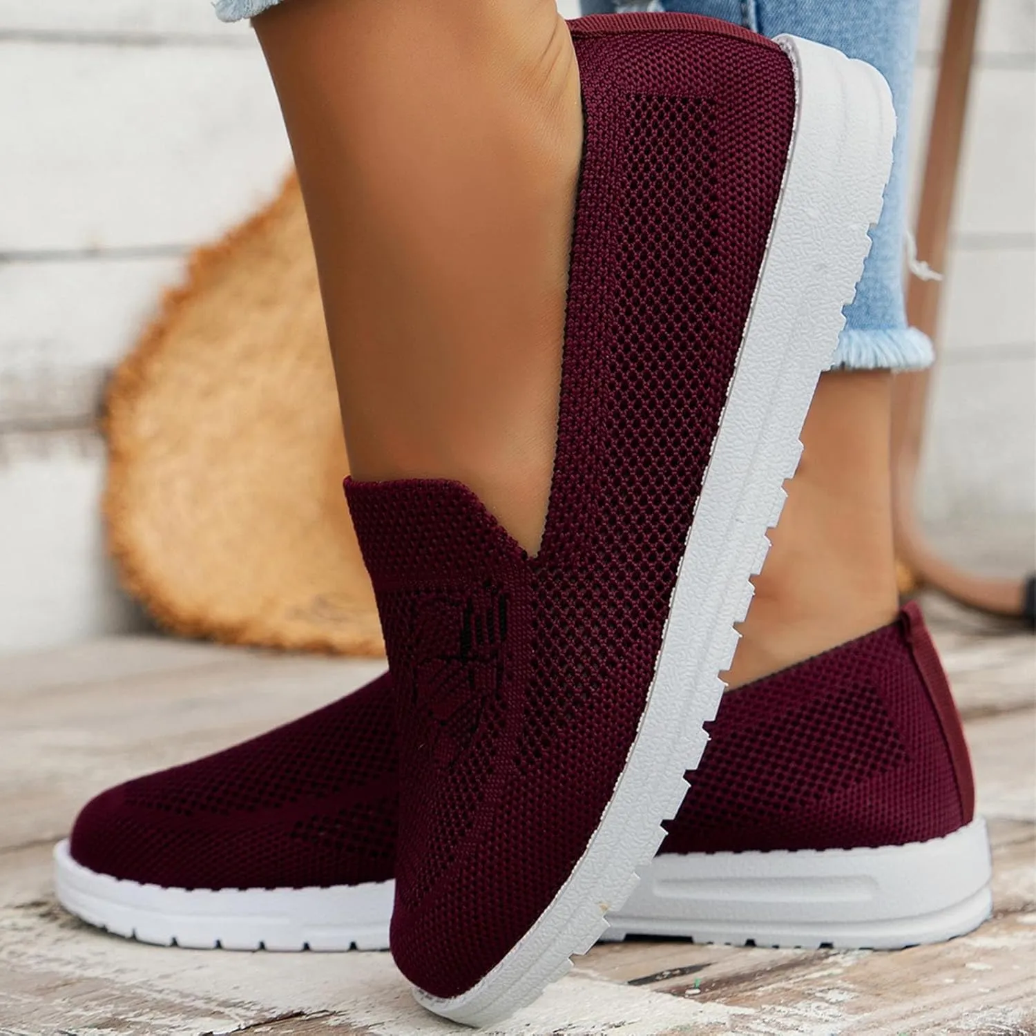 Wide Width Platform Sneaker for Women Sneakers Slip On Walking Shoes Women Slip On Memory Foam Womens Sneakers Size 7.5 Wide Slip On All Black Tennis Shoes for Women Women's Slip On Shoes