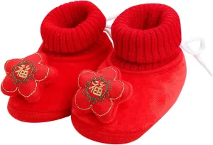 Winter Children Toddler Shoes Boys and Girls Floor Shoes Non Slip Plush Warm Comfortable Elastic Toddler Dress Shoes