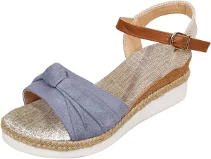 Women Orthopedic Sandals Wedge Orthopedic Sandals Arch Support Summer Espadrilles Wedges Summer Open Toe Ankle Strap Espadrilles Sandals Beach Sandals Comfortable Outdoor Shoes
