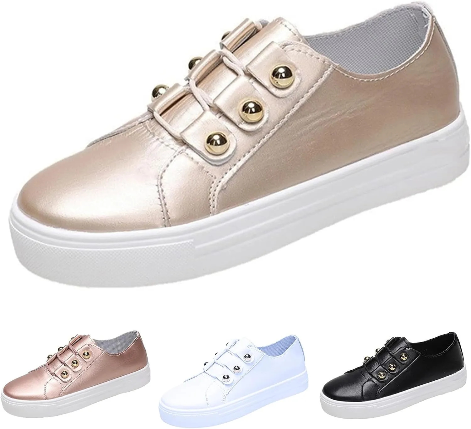 Women Platform Sneakers Comfortable Lace-Up Walking Shoes Fashion Low Top Sneakers for Women and Teen Girls Lightweight Chunky Athletic Sneaker