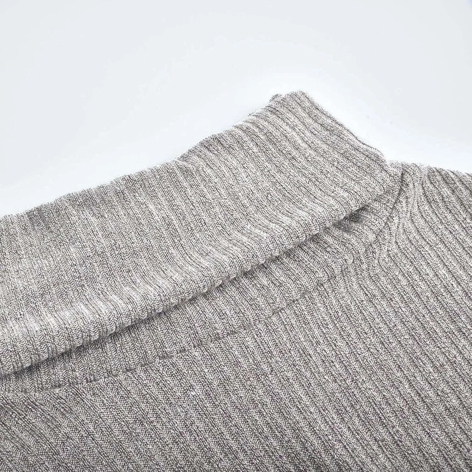 Women Turtle Neck Sweater Oversized Chunky Cable Knit Pullover Cowl Neck Lantern Sleeve Winter Loose Knit Sweaters