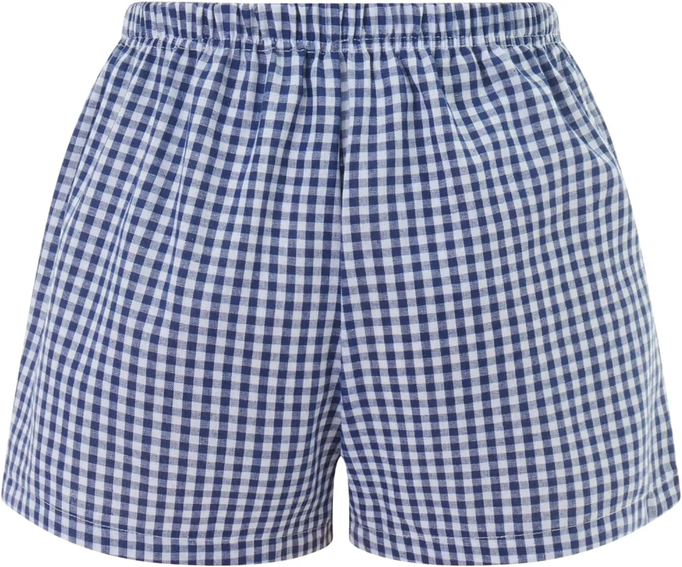 Women Y2k Lounge Shorts Plaid Pajamas Shorts Lounge Boxer Shorts High Waist Button Front Pj Bottoms Sleepwear