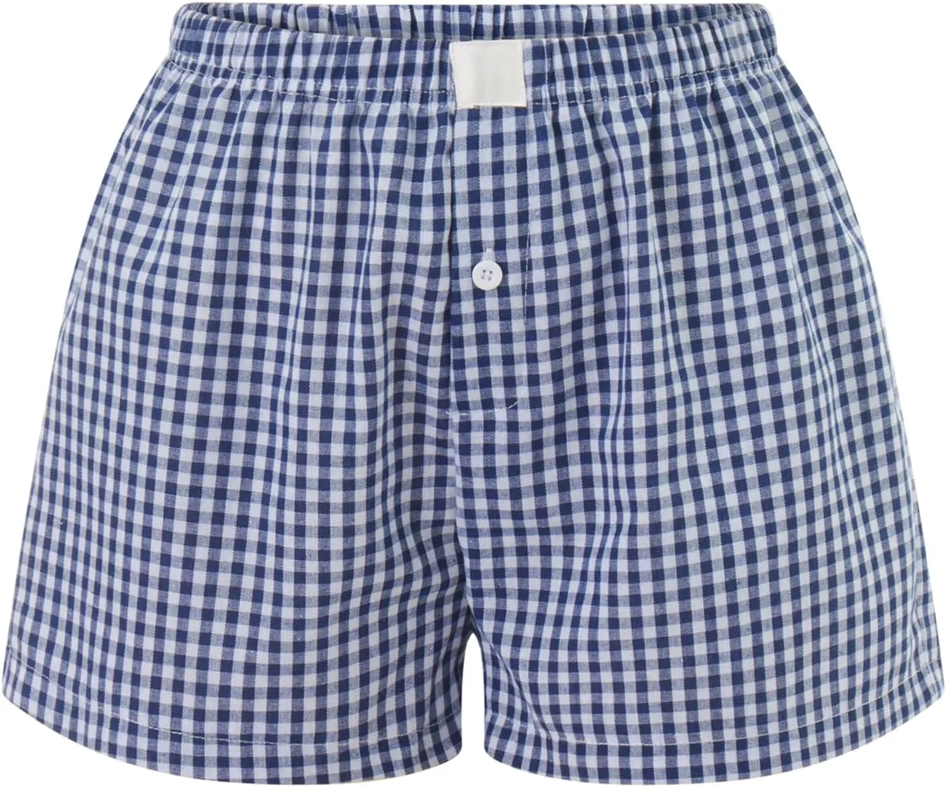 Women Y2k Lounge Shorts Plaid Pajamas Shorts Lounge Boxer Shorts High Waist Button Front Pj Bottoms Sleepwear