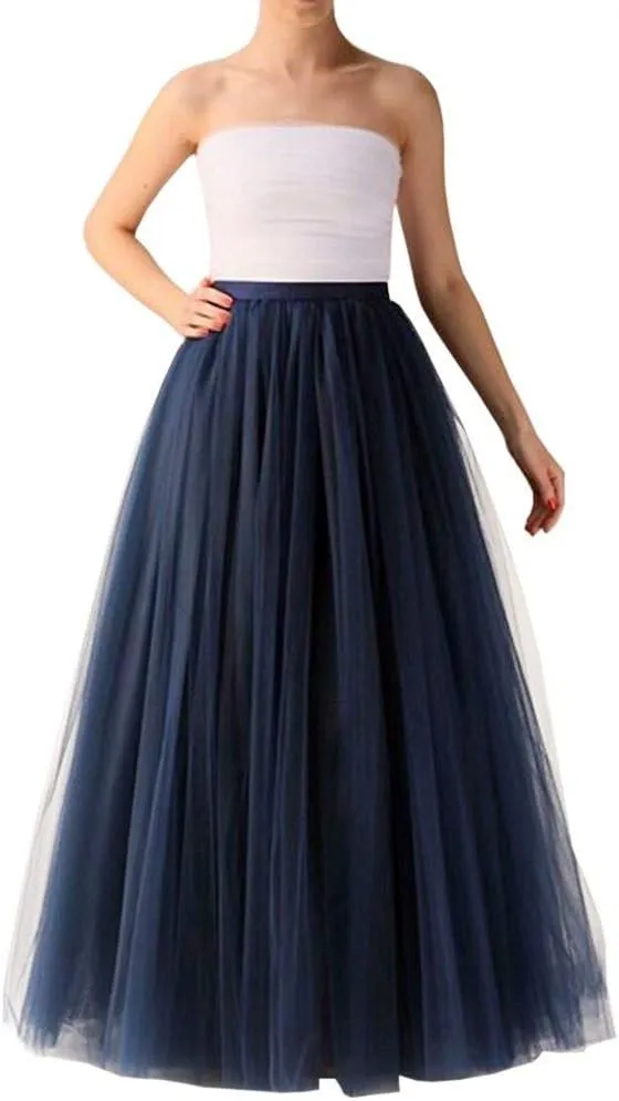 Women's A-Line High Waisted Midi Skirt Skirts for Women Pleated Princess Mesh Women Skirt Dancing Skirt Thin