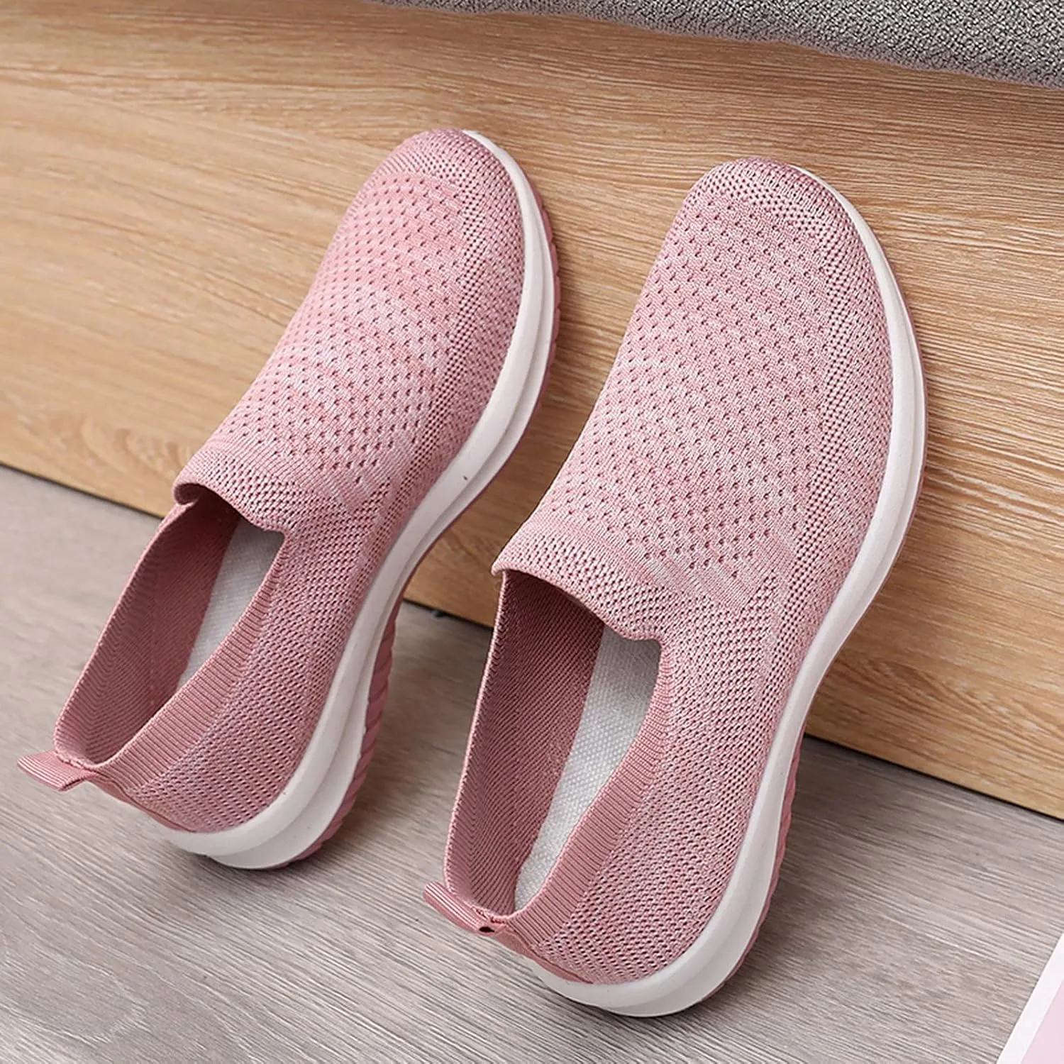 Women's Canvas Slip on Low Top Fashion Orthopedic Sneakers for Women Non Slip Loafer Shoes Classic Comfortable Flat Breathable Casual Shoes Comfortable Walking Shoes