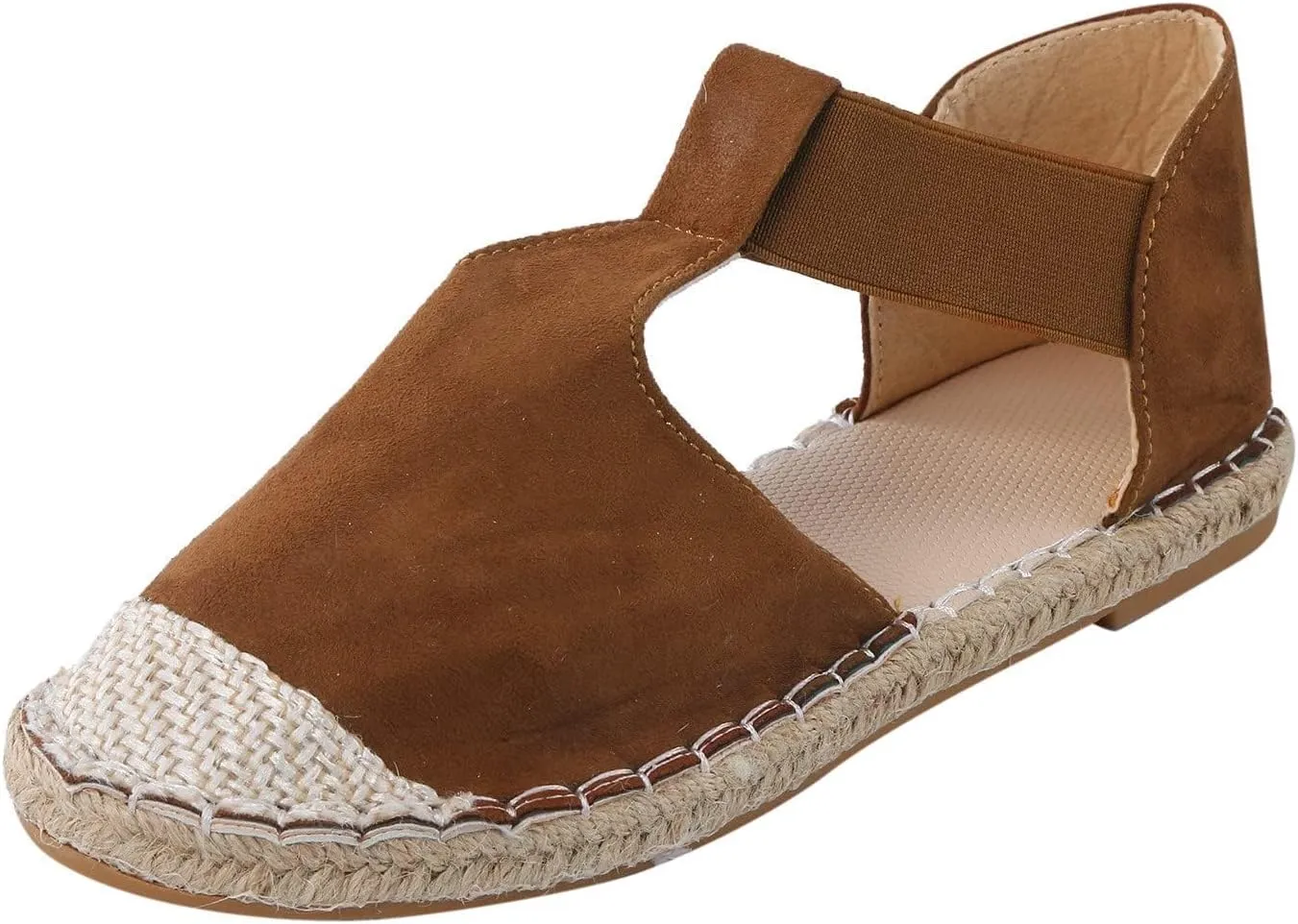Women's Closed Toe Flat Sandals Espadrilles Slip On Buckle Strap Comfortable Espadrille Sandals Lightweight Breathable Fashionable Fisherman Platform Shoes Walking Sports Going Out Espadrilles Sandal
