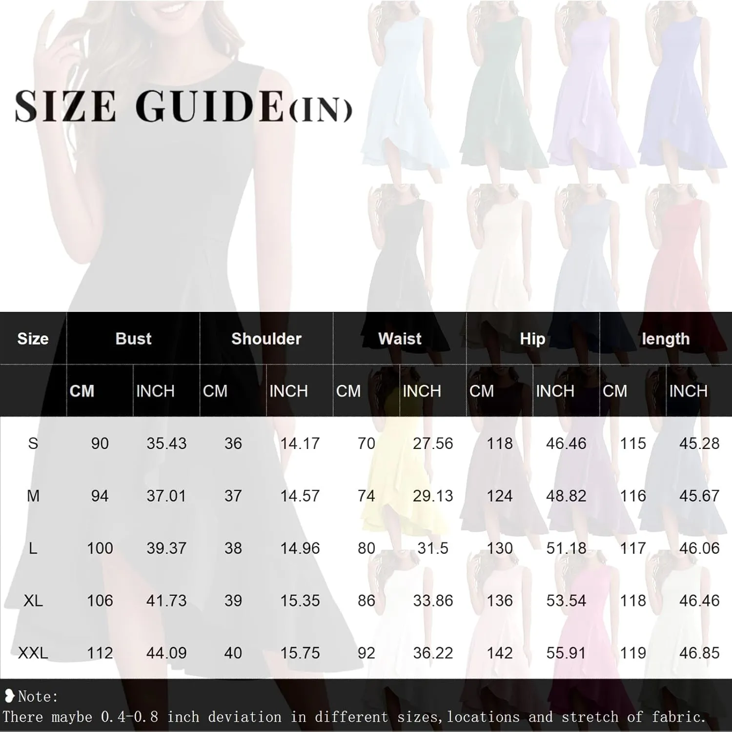 Women's Cocktail Party Formal Wedding Guest Church Dresses A Line High Low Ruffled Split Hem Party Midi Dresses