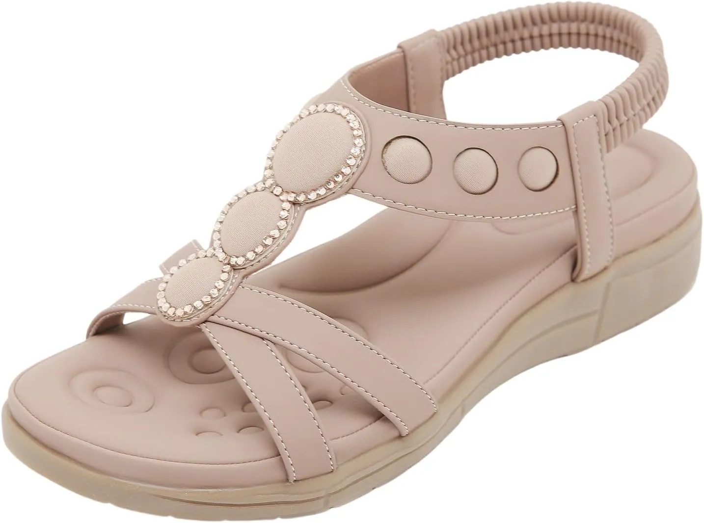 Women's Comfortable Orthopedic Sandals Arch Support Adjustable Double Strap Lightweight Summer Platform Sandals Walking Casual Orthotic Sandals