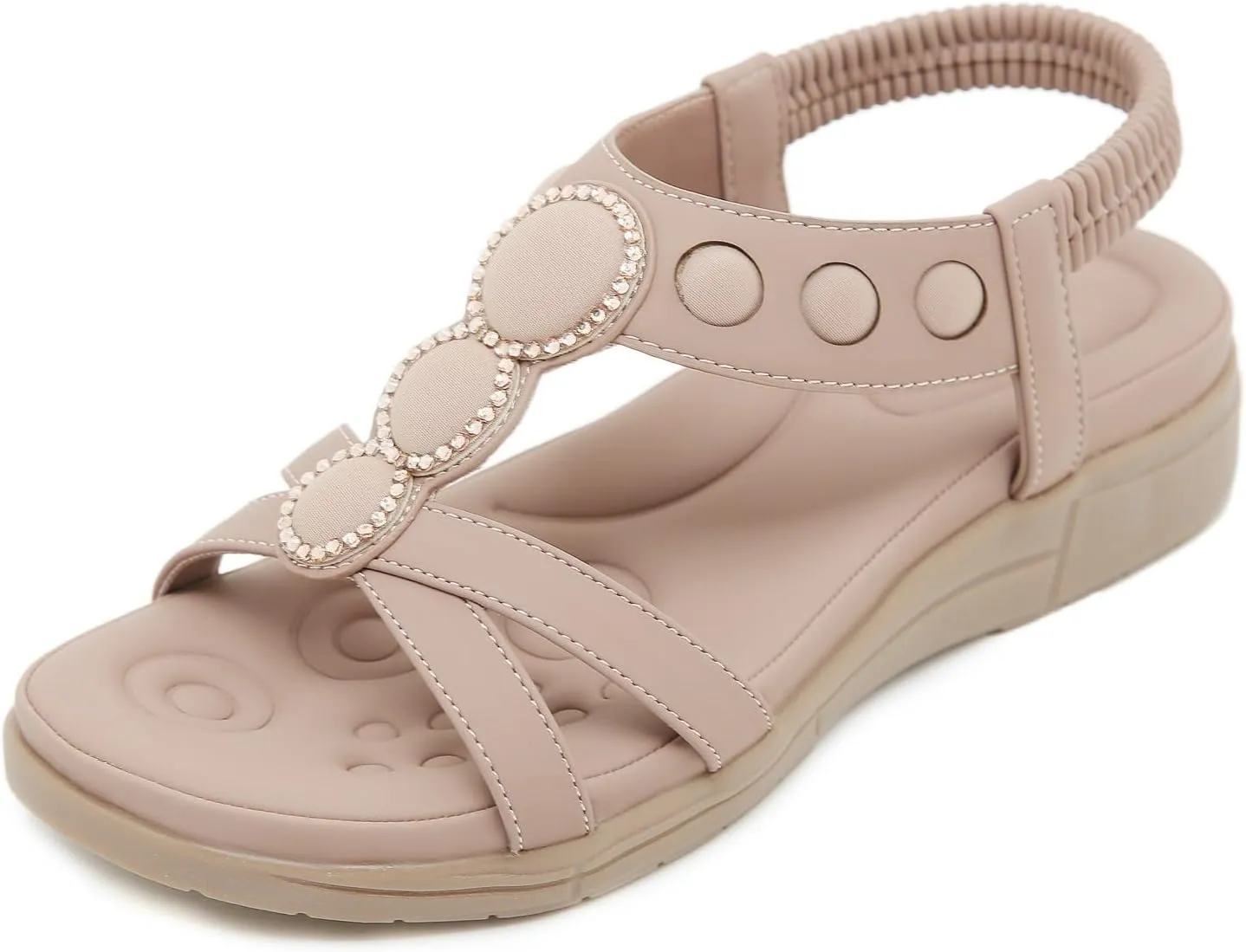 Women's Comfortable Orthopedic Sandals Arch Support Adjustable Double Strap Lightweight Summer Platform Sandals Walking Casual Orthotic Sandals