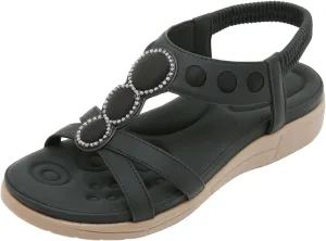 Women's Comfortable Orthopedic Sandals Arch Support Adjustable Double Strap Lightweight Summer Platform Sandals Walking Casual Orthotic Sandals