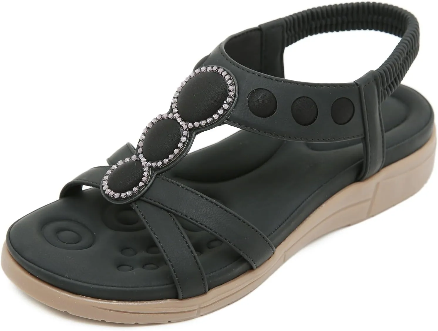 Women's Comfortable Orthopedic Sandals Arch Support Adjustable Double Strap Lightweight Summer Platform Sandals Walking Casual Orthotic Sandals