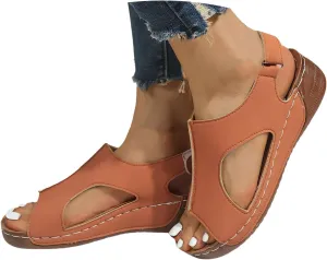 Women's Comfortable Orthopedic Sandals Wedges Shoes For Women Sandals With Arch Support Comfortable Sandals Summer Casual Flip Yoga Sling Sandals