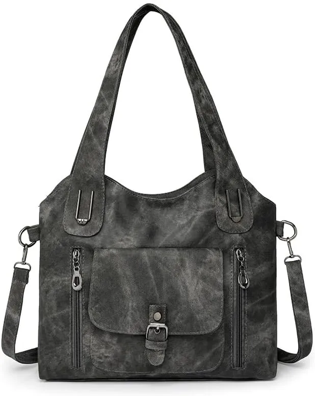 Women's crossbody bag PU leather multi pocket handbag, women's wallet large Hobo shoulder bag, detachable shoulder strap