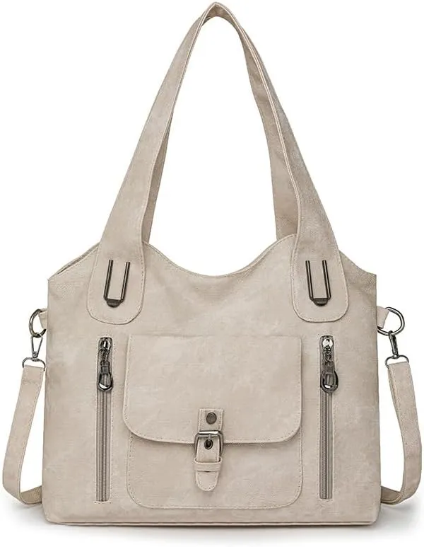 Women's crossbody bag PU leather multi pocket handbag, women's wallet large Hobo shoulder bag, detachable shoulder strap