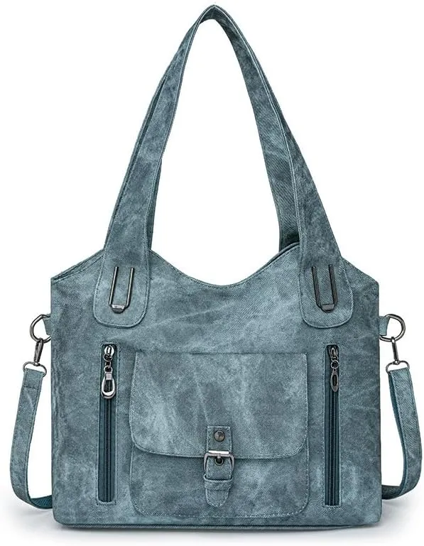 Women's crossbody bag PU leather multi pocket handbag, women's wallet large Hobo shoulder bag, detachable shoulder strap