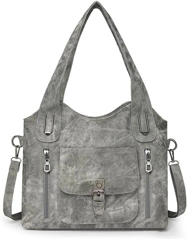 Women's crossbody bag PU leather multi pocket handbag, women's wallet large Hobo shoulder bag, detachable shoulder strap