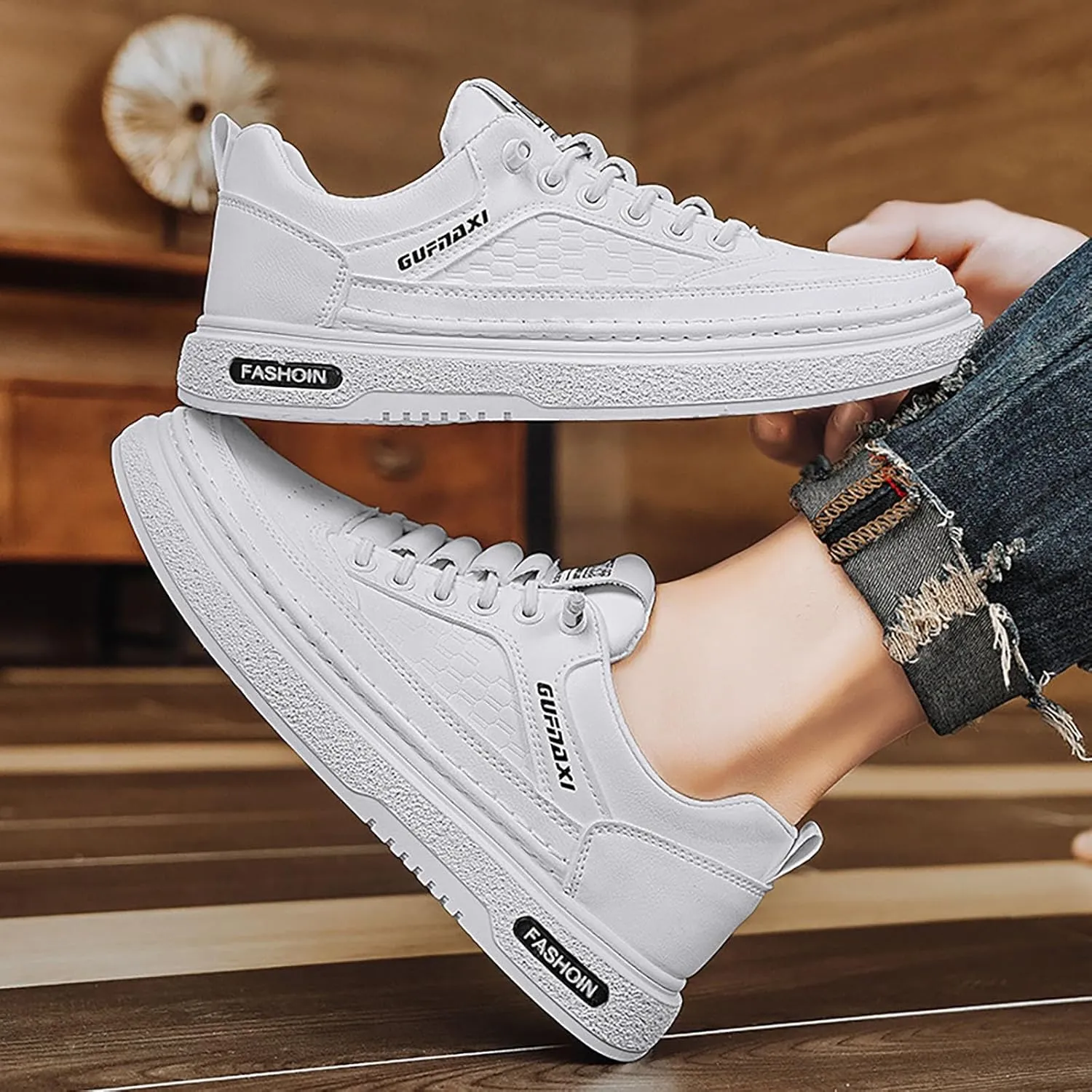 Women's Fashion Sneakers Casual Shoes with Platform Low Top Chunky Design Lace Up for Walking and Tennis