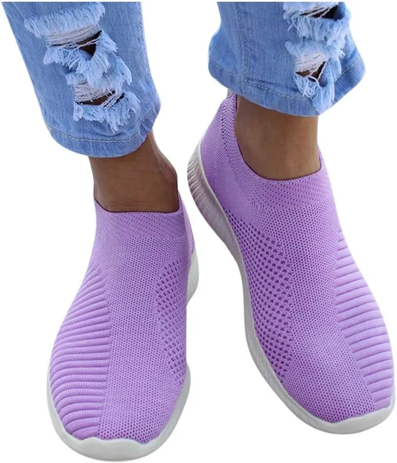 Women's Fashion Sport Breathable Mesh Platform Sneakers Pull On Sneakers Womens Womens Shoes Casual Fall Slip On Wide Width Women Sneakers Size 9.5 Wide Zapatos OrtopDicos para Mujer De Vestir