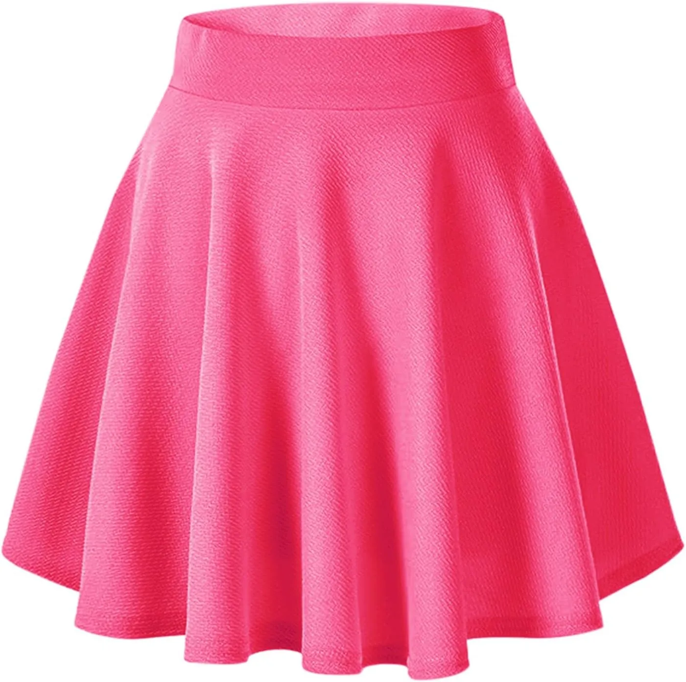 Women's Flared Pleated Skater Skirt Basic Casual High Waisted Ruffles Flared Mini Lingerie Skirts with Shorts