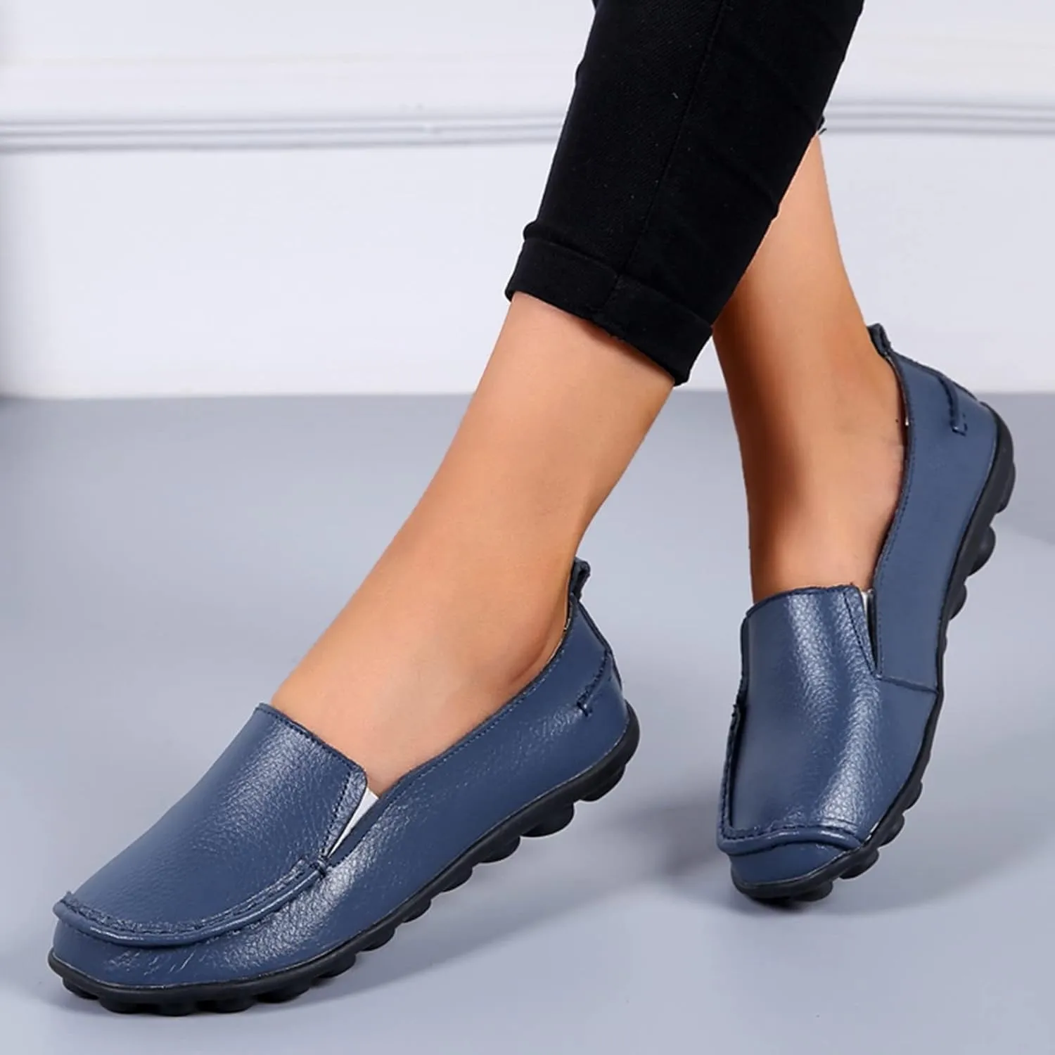 Womens Flats Fashion Slip On Sneakers Casual Wide Walking Shoe Comfort Orthopedic Shoes Business Casual Shoes