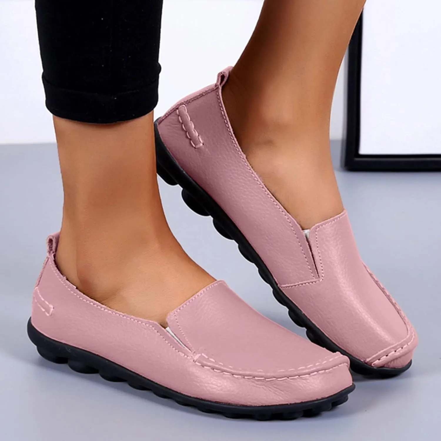 Womens Flats Fashion Slip On Sneakers Casual Wide Walking Shoe Comfort Orthopedic Shoes Business Casual Shoes