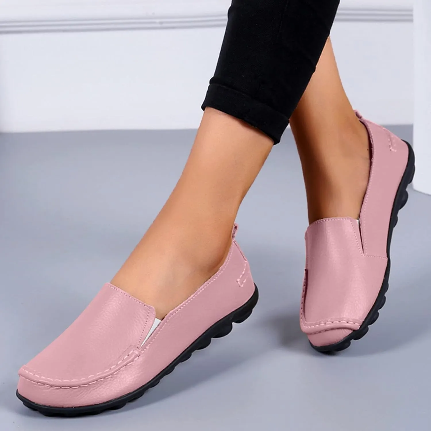 Womens Flats Fashion Slip On Sneakers Casual Wide Walking Shoe Comfort Orthopedic Shoes Business Casual Shoes
