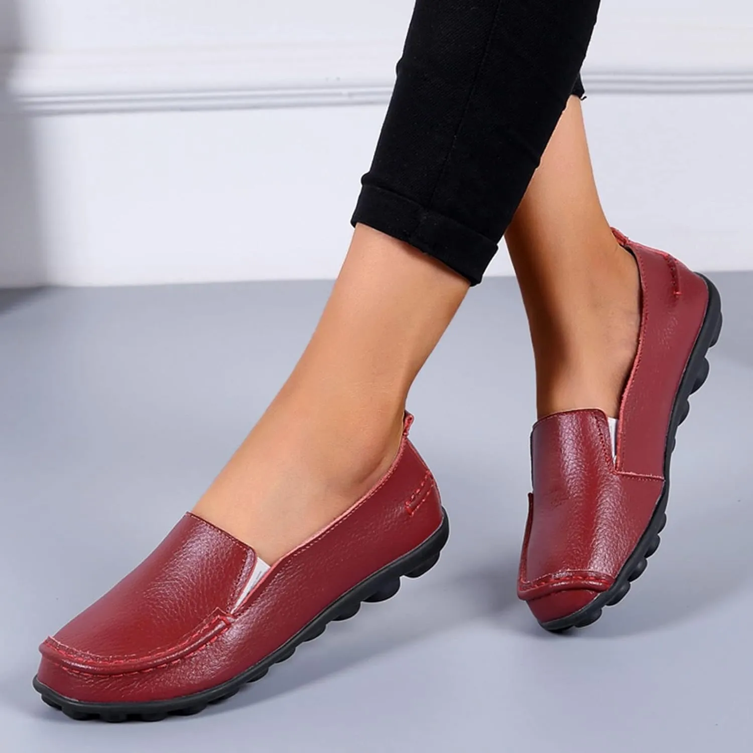 Womens Flats Fashion Slip On Sneakers Casual Wide Walking Shoe Comfort Orthopedic Shoes Business Casual Shoes