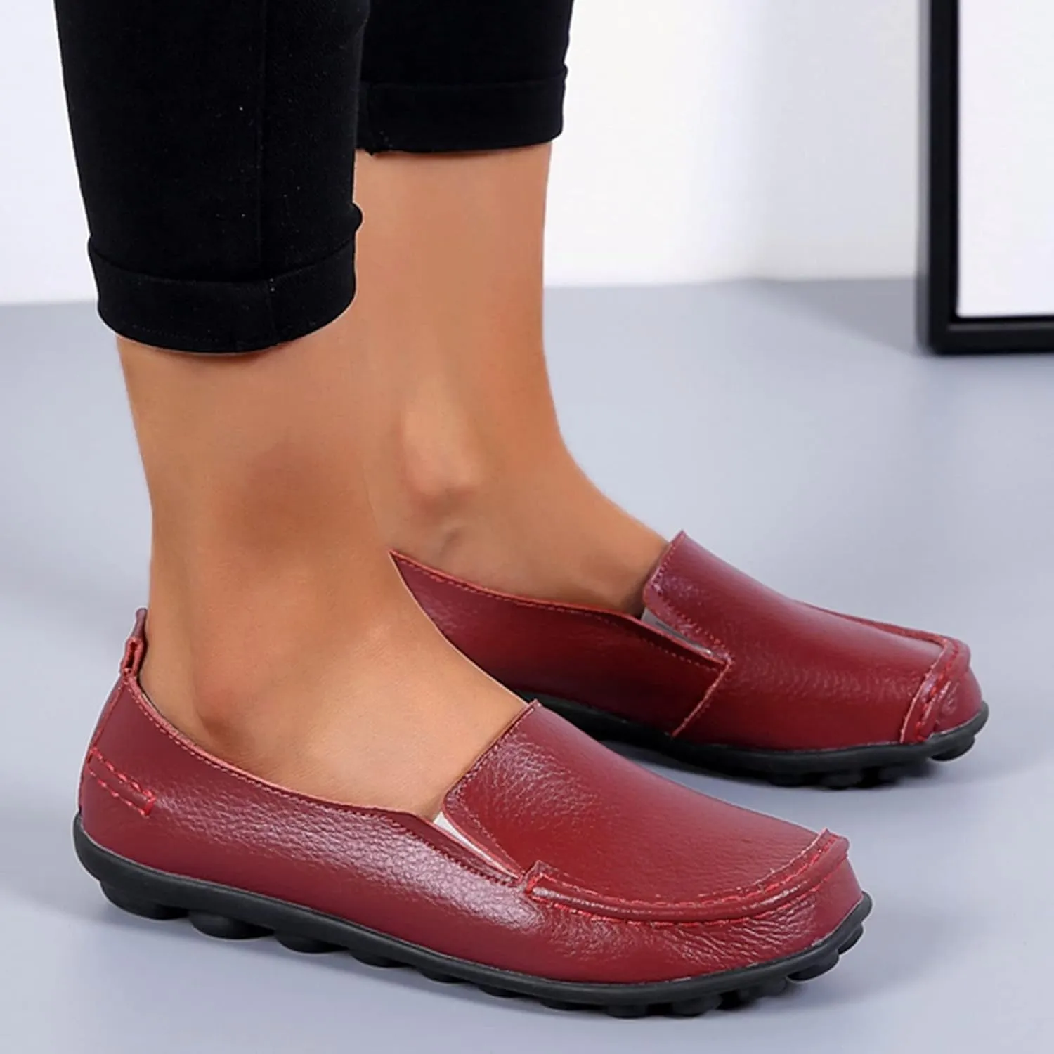 Womens Flats Fashion Slip On Sneakers Casual Wide Walking Shoe Comfort Orthopedic Shoes Business Casual Shoes