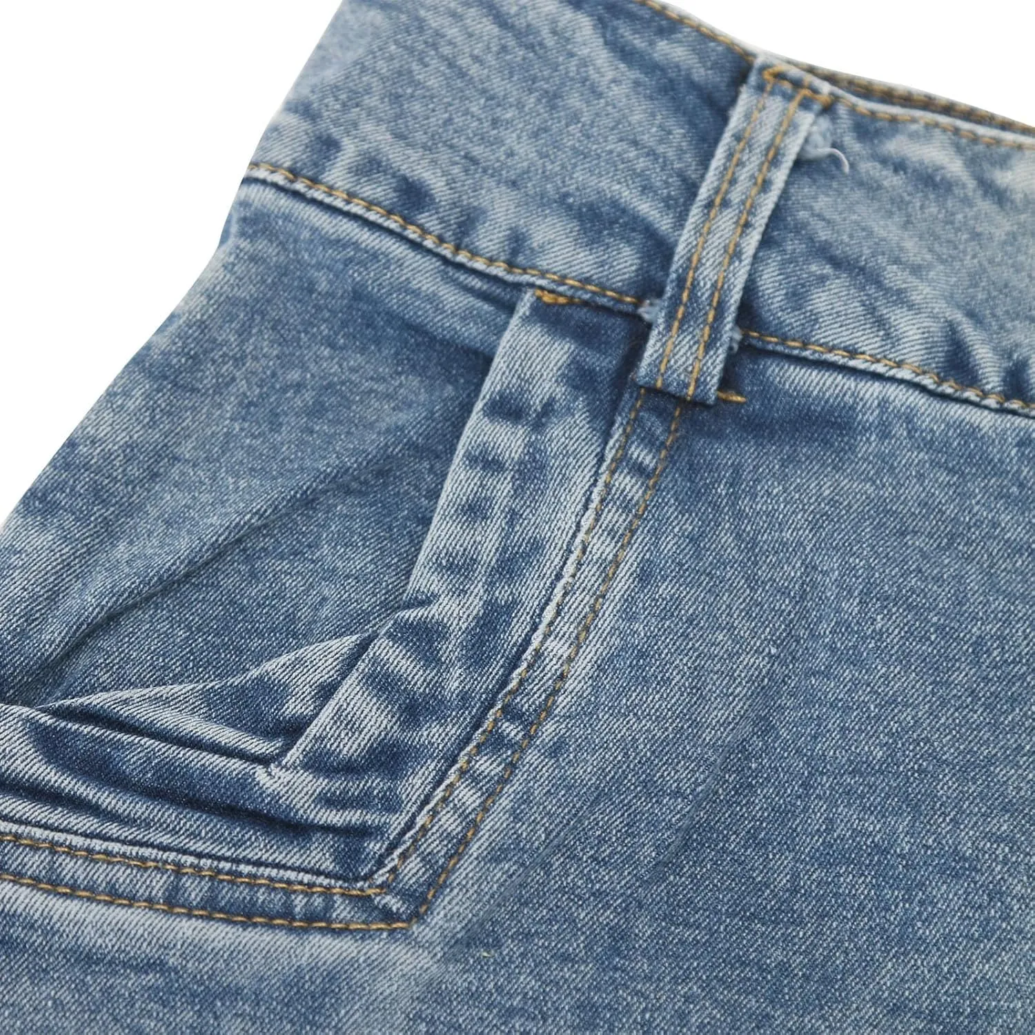 Women's Irregular Denim Skirts High Rise Button Trending Skirt 2025 Fashion Splicing Below Knee Skirts Spring