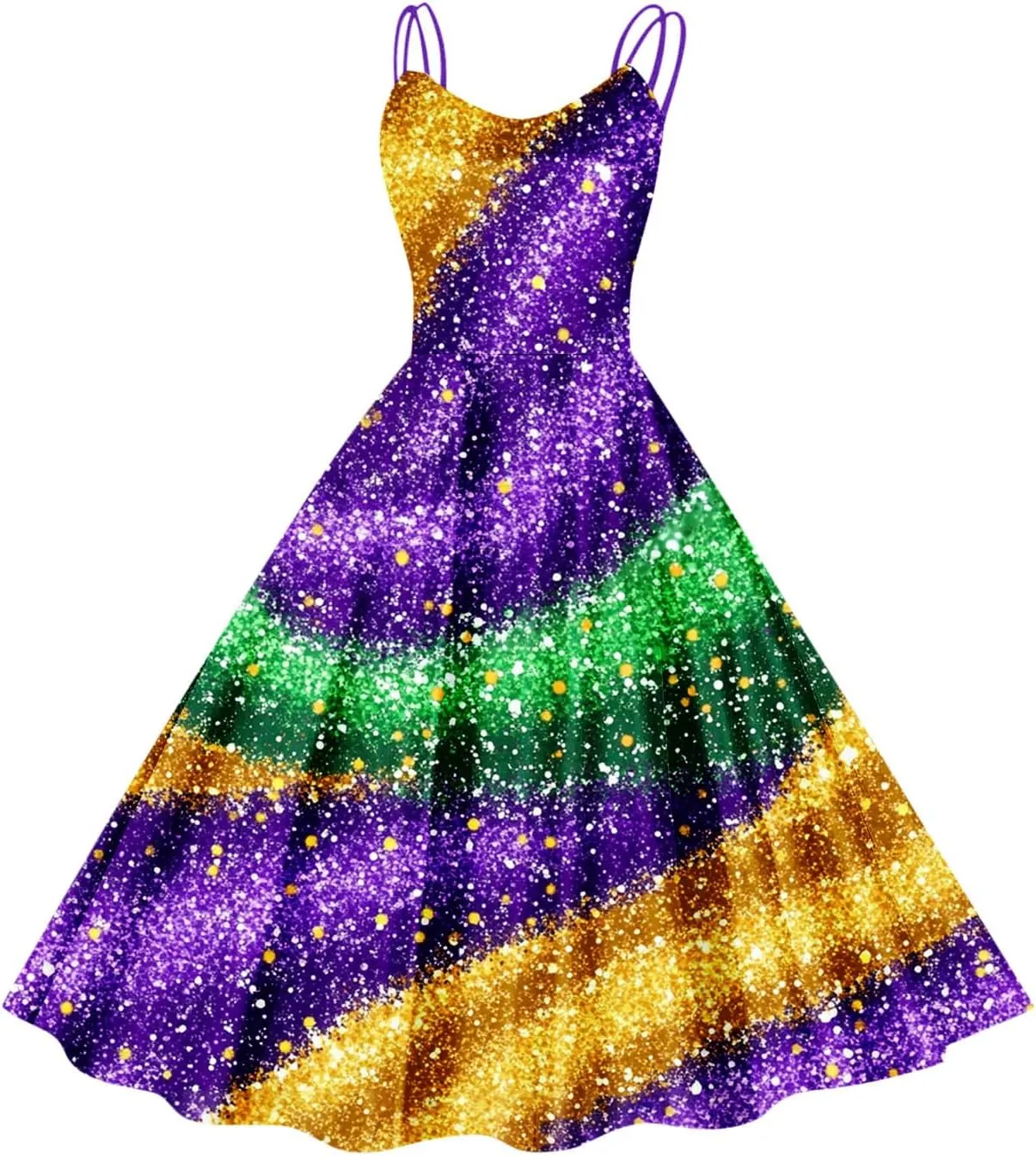 Women's Mardi Gras Dress Color Block Swing Maxi Dress Homecoming Dresses Holiday Carnival Formal Evening Dresses