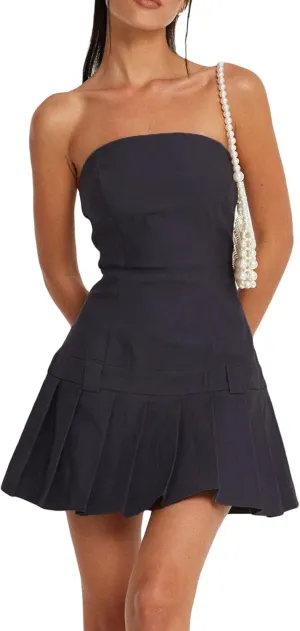 Women's Off Shoulder Sleeveless Dress Floral Strapless Tube Top Mini Dresses Ruffle Going Out Cocktail Party Streetwear