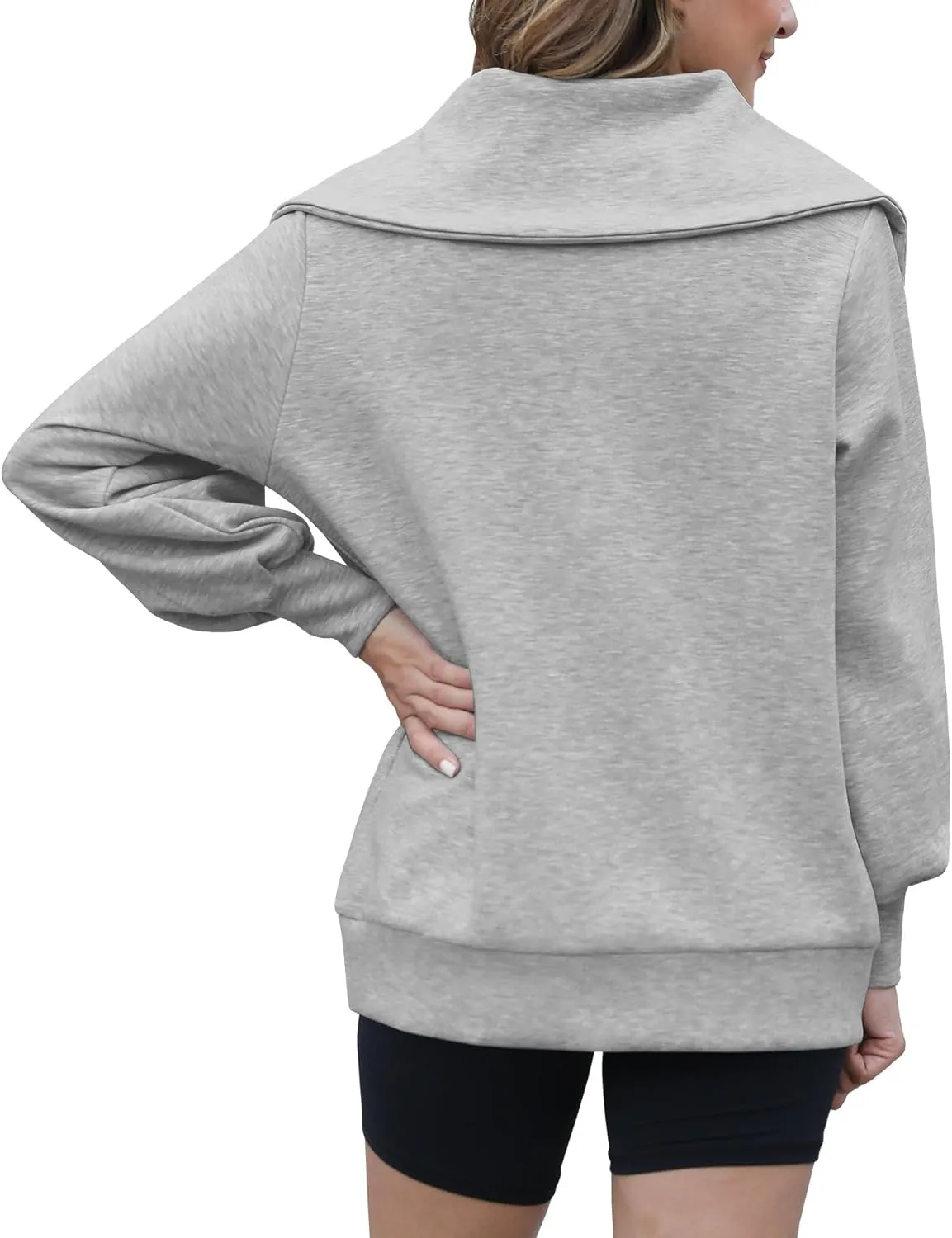 Womens Oversized Sweatshirts Zip Up Hoodie Loose Fit Pullover Sweaters Long Sleeve Tops for Women Fall Fashion 2024