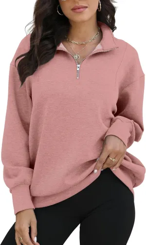 Womens Oversized Sweatshirts Zip Up Hoodie Loose Fit Pullover Sweaters Long Sleeve Tops for Women Fall Fashion 2024