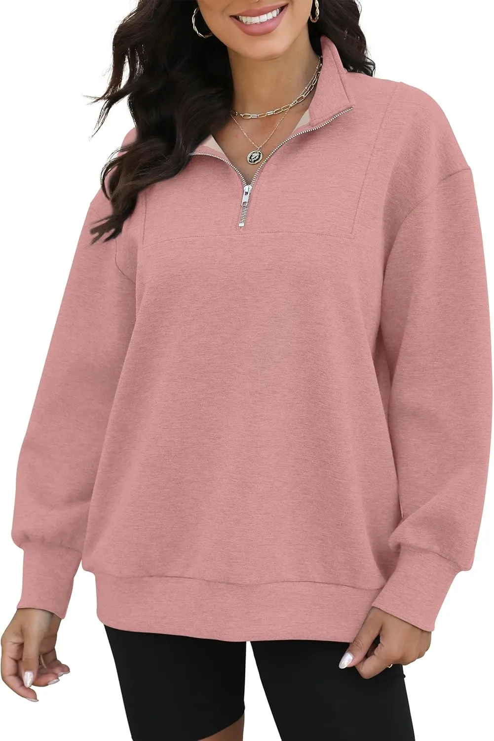 Womens Oversized Sweatshirts Zip Up Hoodie Loose Fit Pullover Sweaters Long Sleeve Tops for Women Fall Fashion 2024